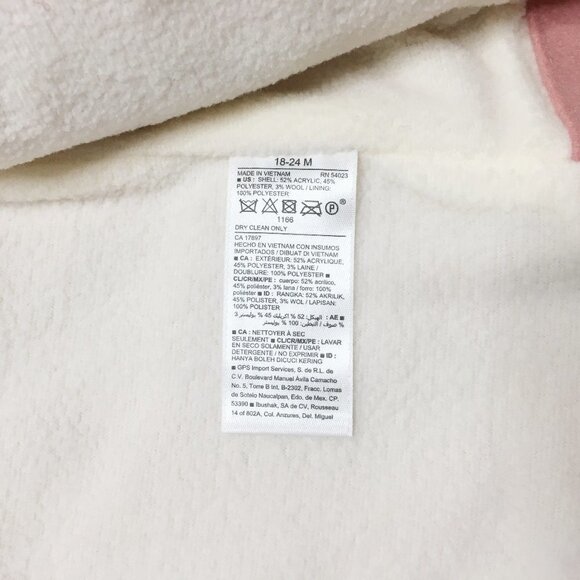 OLD NAVY Pink Winter Soft-Brushed Hooded Pea Coat Sherpa Fleece Lined Jacket 24M - Picture 7 of 8